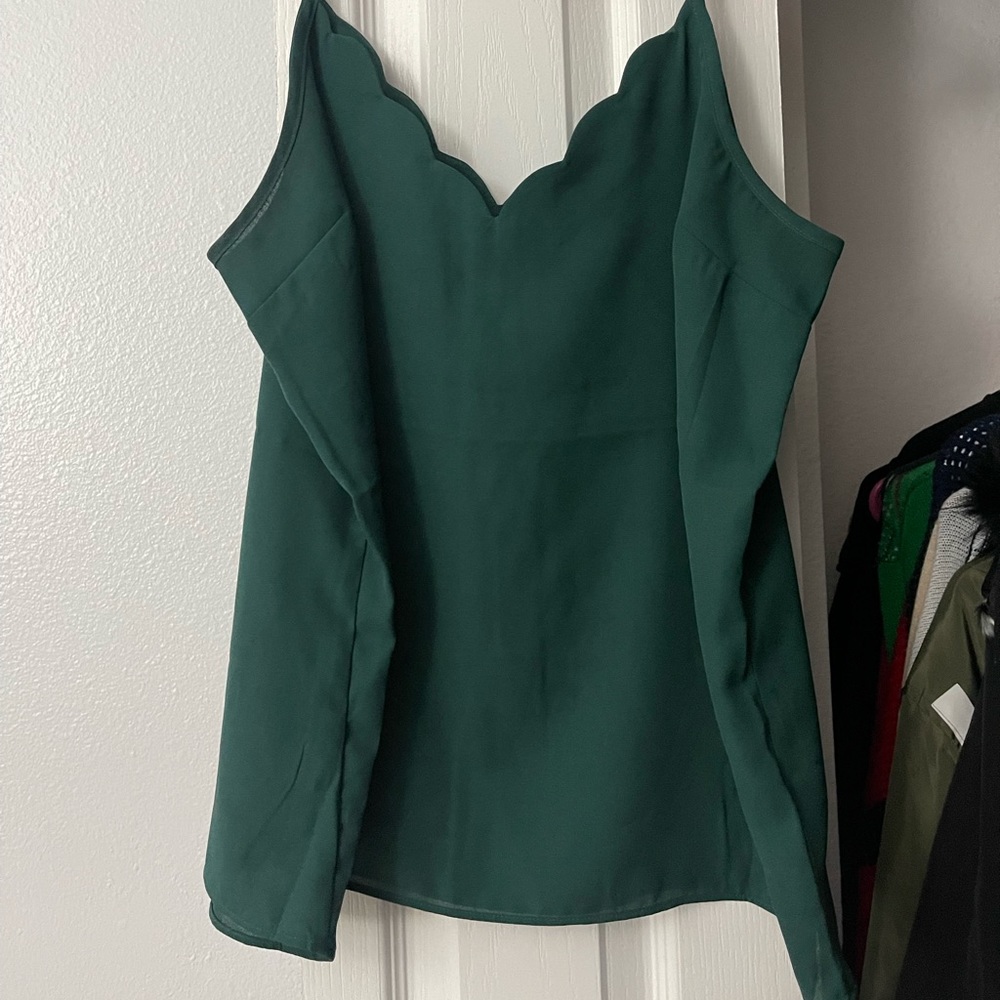 Express scalloped tank top